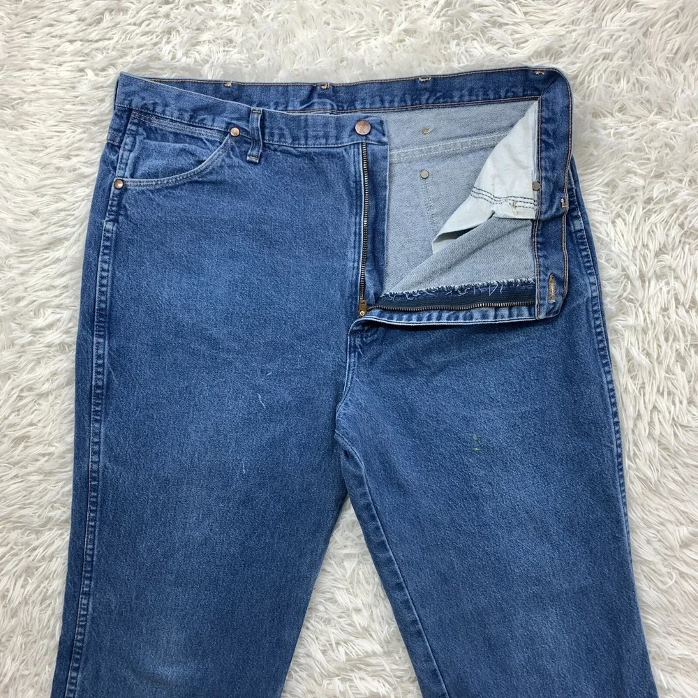 Wrangler Jeans 40x31 Blue Pants 936PWD Cowboy Slim Rigid Western Denim Tag 40x32